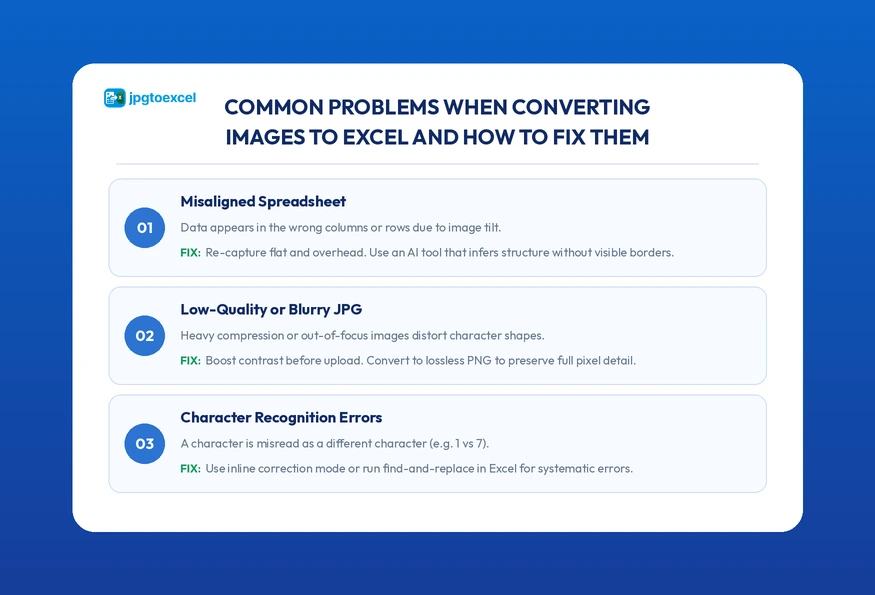 Common Problems When Converting Images to Excel and How to Fix Them