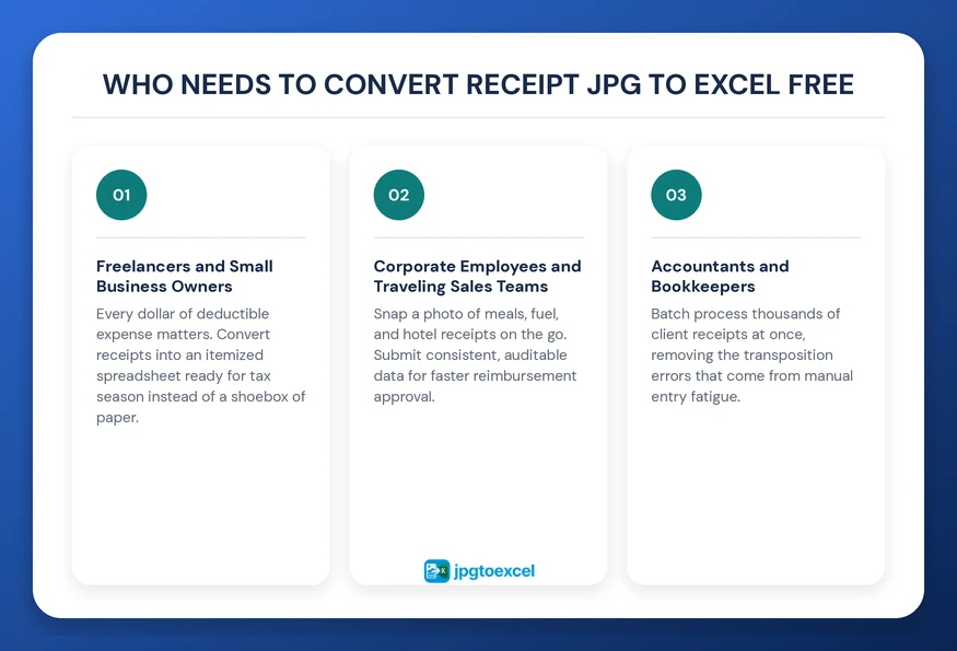 Who Needs to Convert Receipt JPG to Excel Free