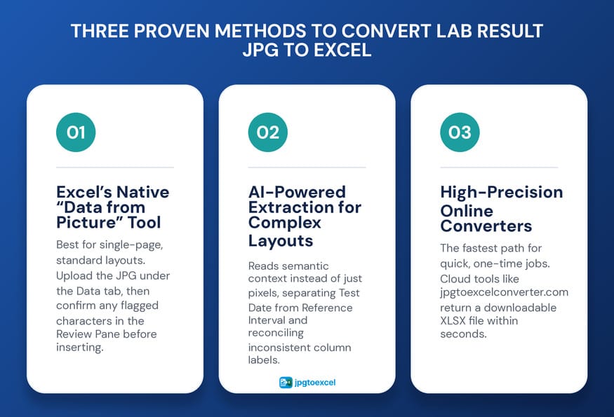 Three Proven Methods to Convert Lab Result JPG to Excel